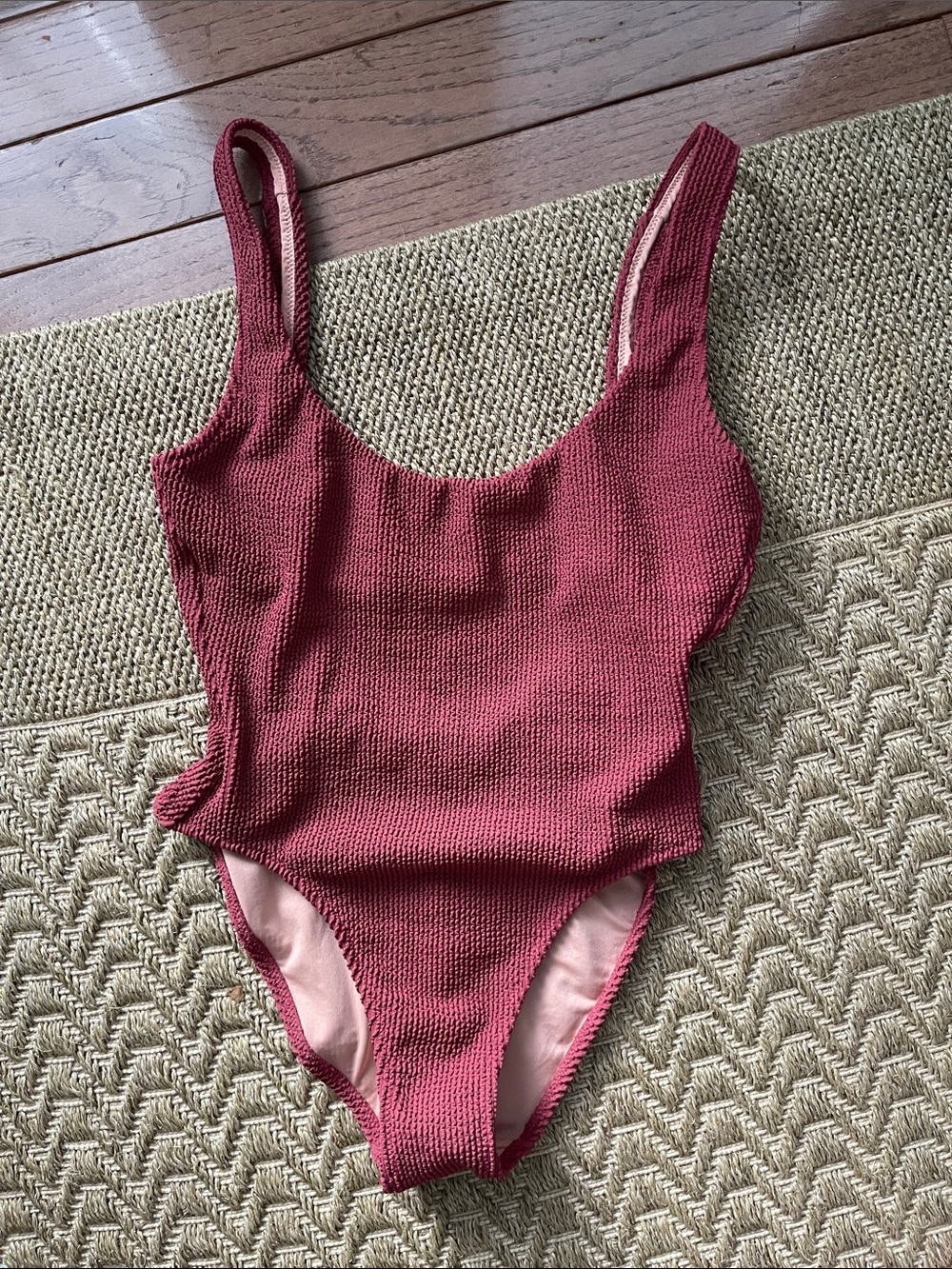 J. Crew Scrunchie One-Piece Swimsuit in Chimney Red